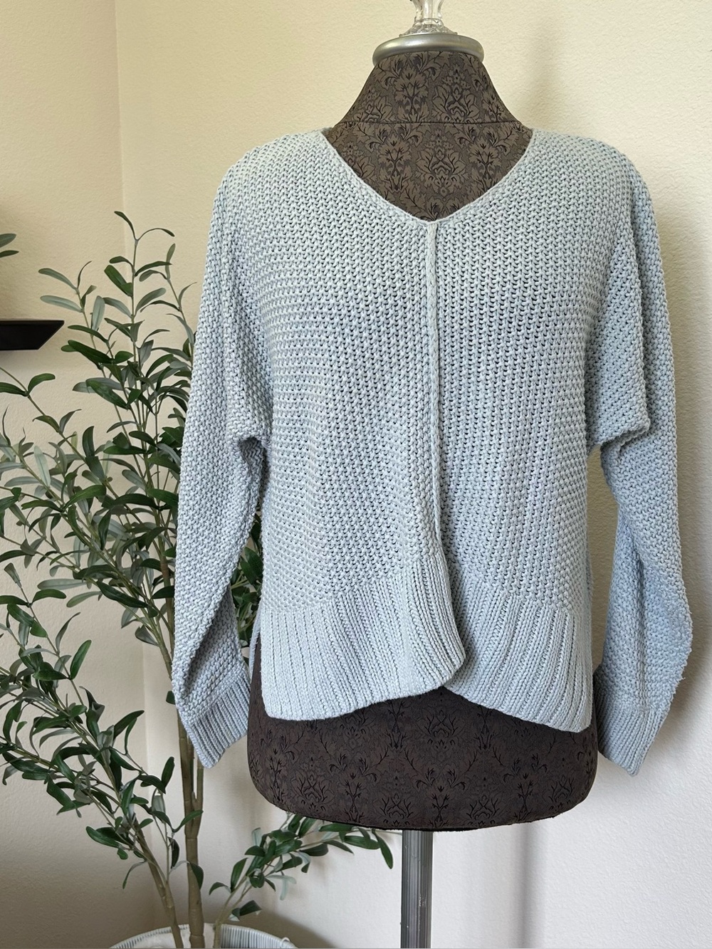 Lucky Brand Light Blue V-Neck Knit Sweater